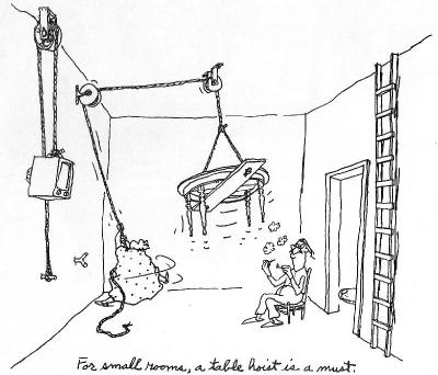 [George Booth's table hoist cartoon]